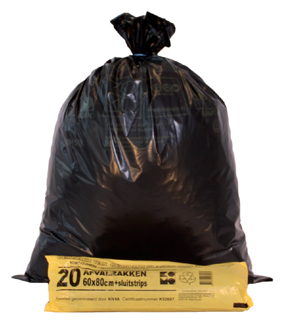 Komo - Müllsack 60 l Roll bis 20st Black | 20 Stücke