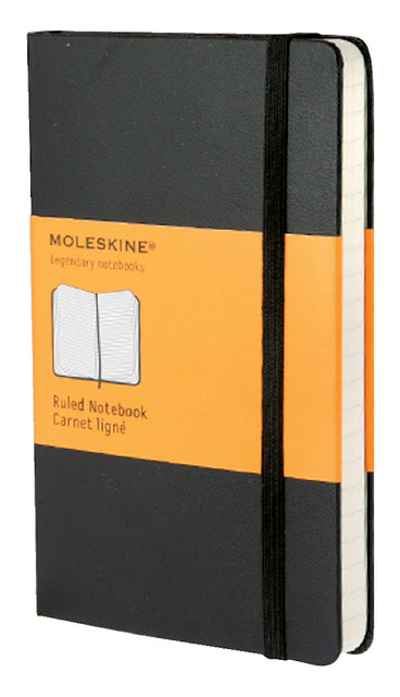 Moleskine - Notizbuch, ft 9 x 14 cm, ausgekleidet, Hardcover, 192 Seiten, Schwarz