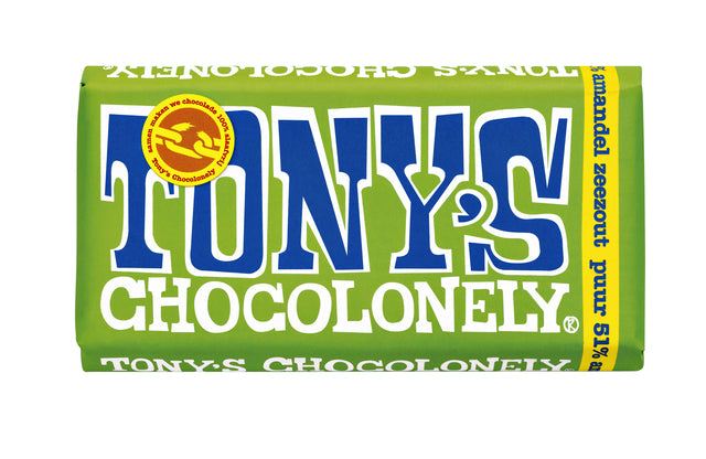 Tony's Chocolonely - Schokolade Tony Chocolonely Pure Mandel Meersalz | 15 Stücke