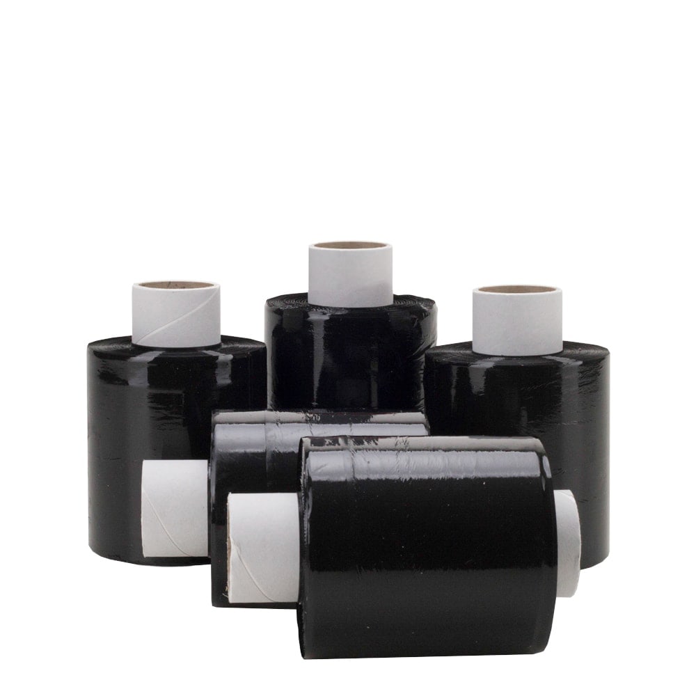 Klika - Mini -Wrapperöl Bundelfolie 20 Mikron 10 cm x 250 Meter schwarz | 40 Stücke