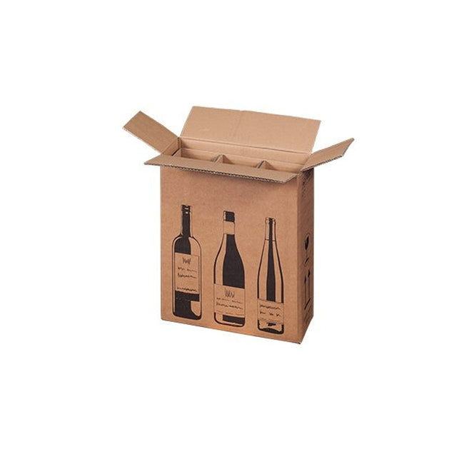 Klika - Flaschenversandkiste für 3 Flaschen 305 x 108 x 368 mm | 10 Stücke